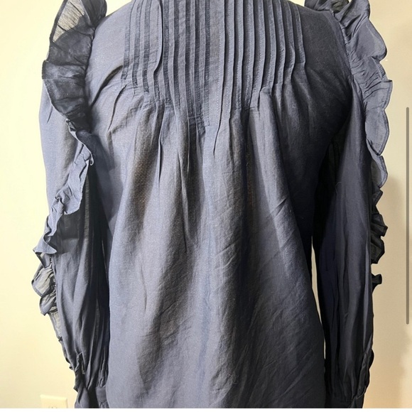 Zadig & Voltaire Timmy Tomboy Deluxe Shirt Tunic Top Ruffle Lace Size Small - Picture 2 of 9